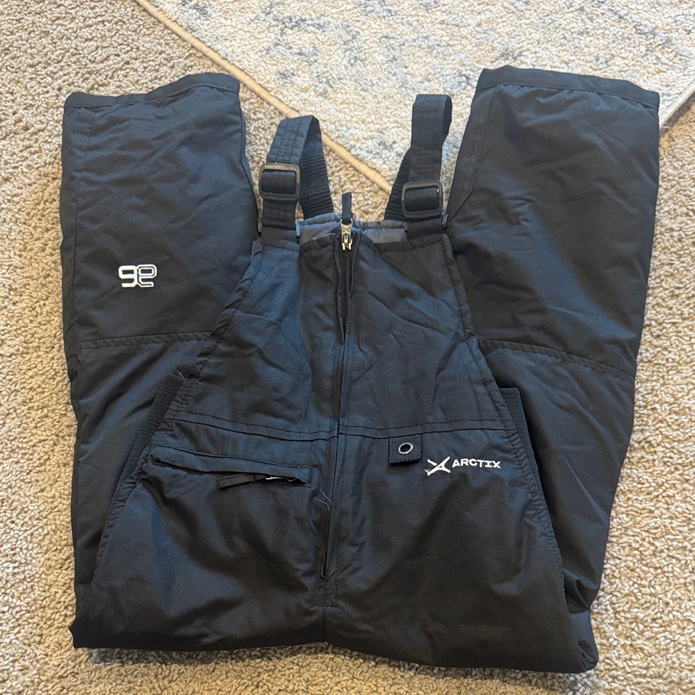 Arctix Black Insulated Snow Bibs- Unisex Size XS